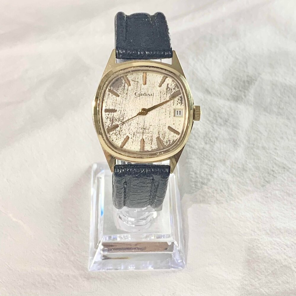 VTG 60s Cardinal 17 Jewel Mechanical Watch Raketa 2614.2H Sunburst Dial Day Date